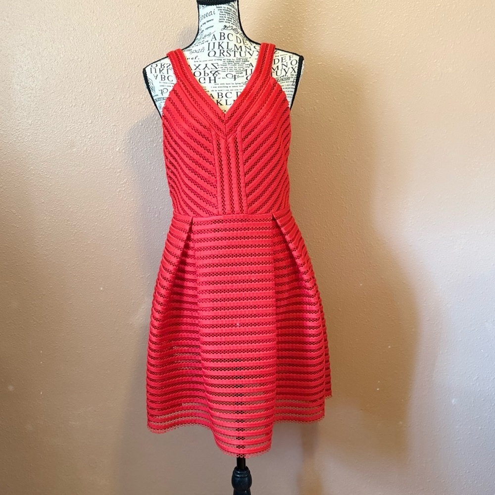 Express Red Textured Mini Dress - Picture 1 of 5